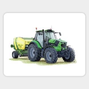 Green Tractor Painting Magnet